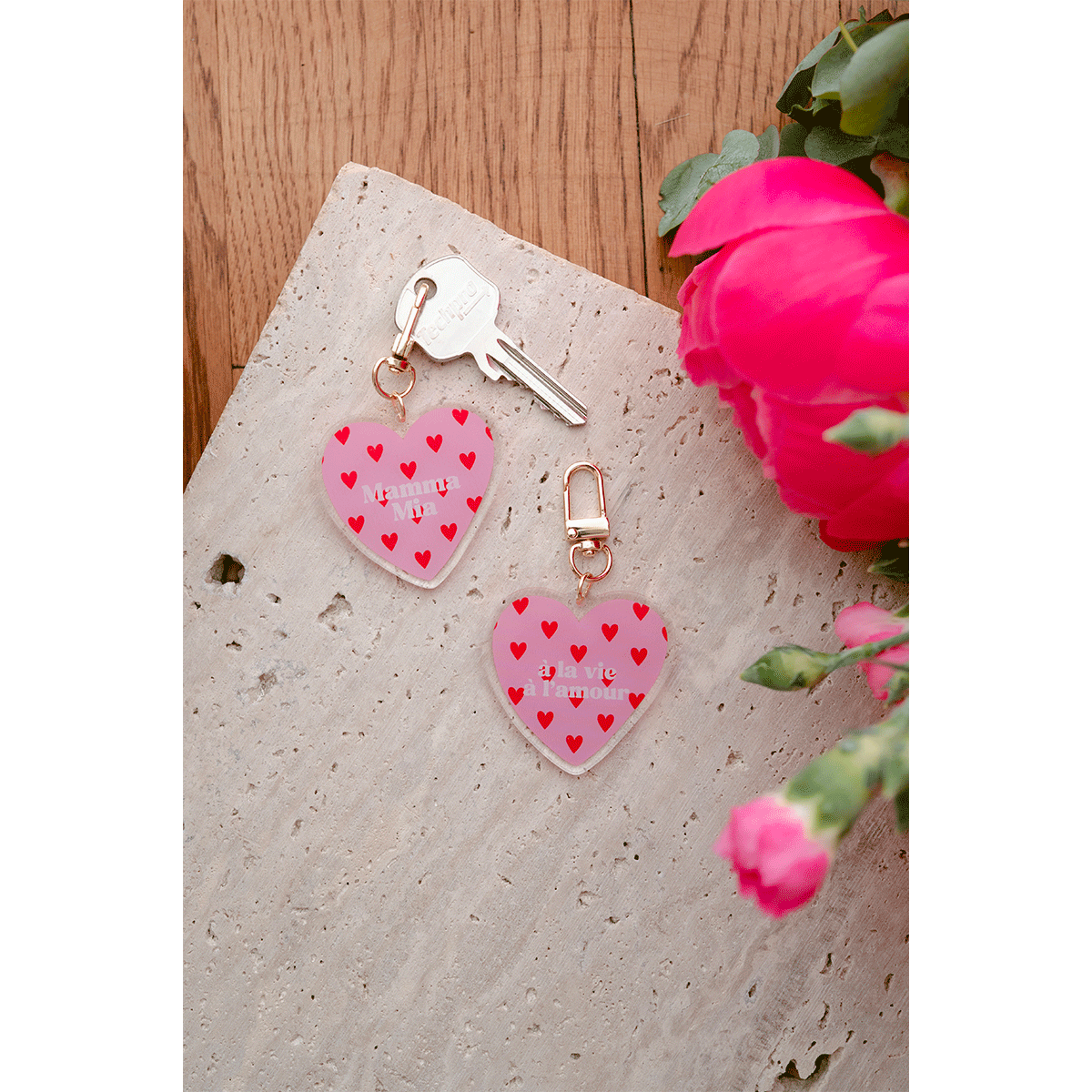 porte-cle-coeur-rose-rouge-mamma-mia-3