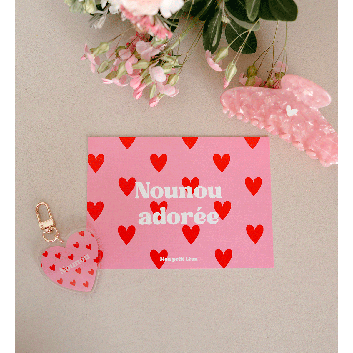 porte-cle-coeur-rose-rouge-nounou-2